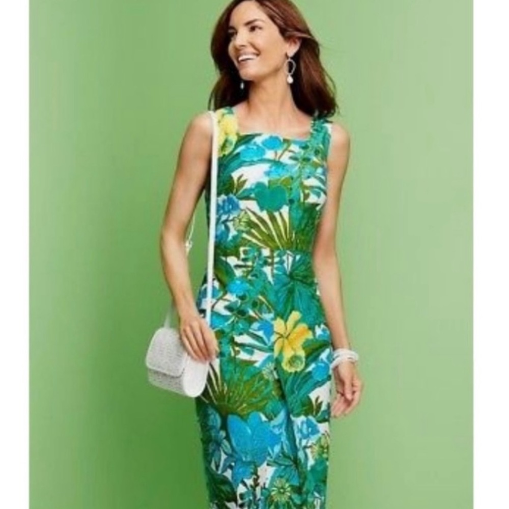 Talbots Garden party Tropical floral Tank dress.